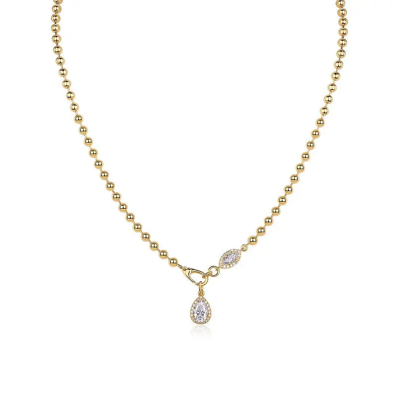 Fashionable Moissanite Pendant Jewelry Set – S925 Sterling Silver with Gold-Plated Diamond Accent NP Collection