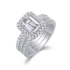 Simple And Elegant -  Moissanite S925, Silver And Platinum-plated Diamond Wedding Ring. The Ring Can Be Inspected With A Diamond Pen NP Collection