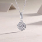 1Double Ring Combination Diamond Jewelry Piece Set with Moissanite S925 Sterling Silver and Platinum-Plated Pendant