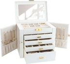 Large Jewelry Boxe 5 Layers 4 Drawers Jewelry Box with Handle 