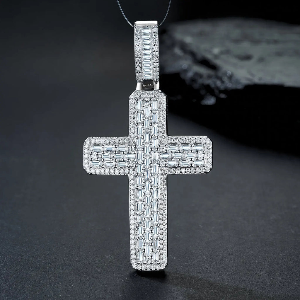 A Luxurious And Fashionable Minimalist Jewelry Pendant Necklace With Top-quality Moissanite, Made Of S925 Silver Electroplated With Platinum. - N&P Colletion
