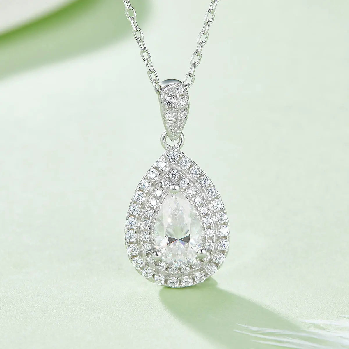 Moissanite Water Drop Pear-Shaped S925 Sterling Silver Jewelry Set – Elegant Gemstone Set NP Collection