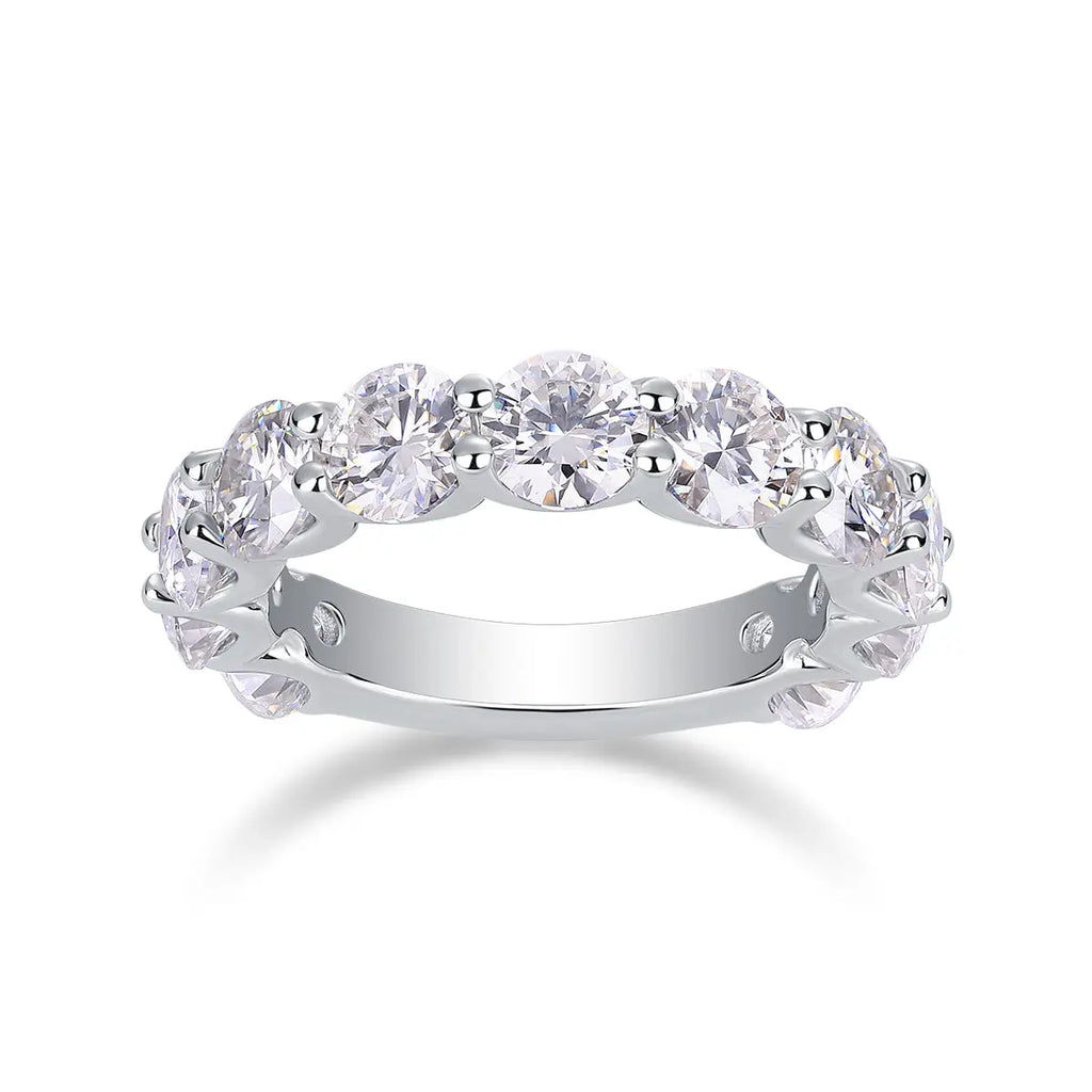 1Dazzling Moments Ring Moissanite S925 Sterling Silver and Platinum-Plated Diamond 