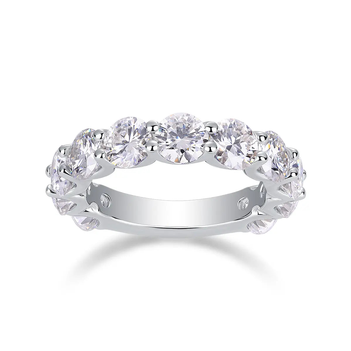 1Dazzling Moments Ring Moissanite S925 Sterling Silver and Platinum-Plated Diamond 