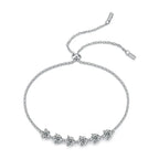 Dreamy Beauty Permeates - A Fashionable And Light Luxury Jewelry Silver Bracelet And Bracelet Set With Top-quality Moissanite, S925 Silver-plated Platinum NP Collection