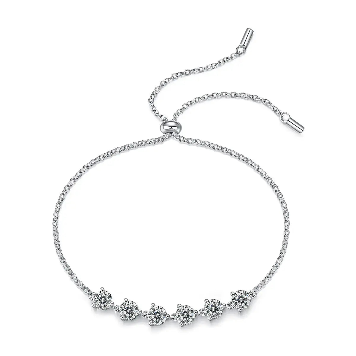 Dreamy Beauty Permeates - A Fashionable And Light Luxury Jewelry Silver Bracelet And Bracelet Set With Top-quality Moissanite, S925 Silver-plated Platinum NP Collection