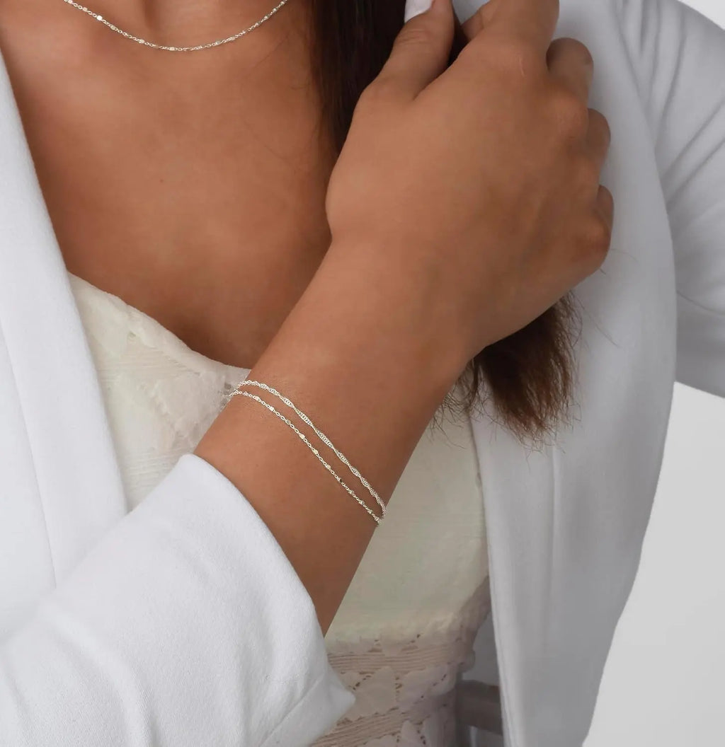Double Stranded Sterling Silver Bracelet