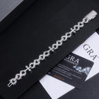 A Luxurious And Fashionable Minimalist Bracelet Featuring Top-quality Moissanite, Made Of S925 Silver Electroplated With Platinum. - N&P Colletion