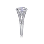 Elegant Radiance - 5-carat Moissanite S925 Sterling Silver And Platinum-plated Diamond Ring