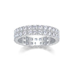 Multi-Row Diamond Moissanite Silver Ring 
