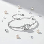 1 Carat Moissanite Square Bag Bracelet 925 Sterling