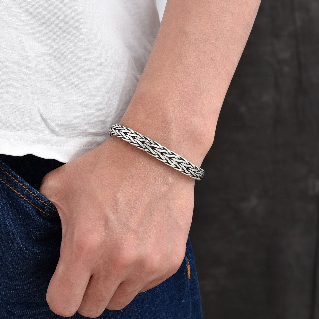 S925 Sterling Silver Fashion Handwoven Bracelet