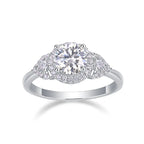 Large Diamond Wedding Ring with Moissanite Silver Ring 