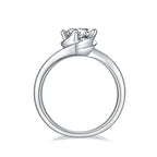 1-carat Luxury And Fashionable Light Luxury Jewelry Silver Ring Set With Top-quality Moissanite, S925 Silver Plated Platinum NP Collection