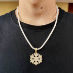 Zircon Snowflake Pendant Jewelry Real Gold Electric