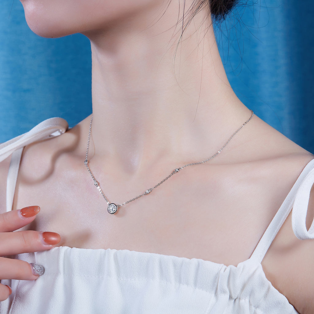 Natural Reverie - 1-carat Moissan Diamond S925 Sterling Silver And Platinum Plating Pendant