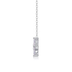 Lucky Four-Leaf Clover - Pendant with Moissanite S925 Sterling Silver and Platinum Plating 