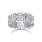 A Luxurious And Fashionable Light Luxury Jewelry Silver Ring Set With Top-quality Moissanite, S925 Silver Plated With Platinum NP Collection