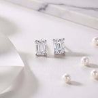 Moissanite Diamond Stud Earrings Studs with Moissanite Diamond Silver