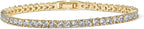 14K Gold Plated 3Mm Cubic Zirconia Classic Tennis Bracelet 