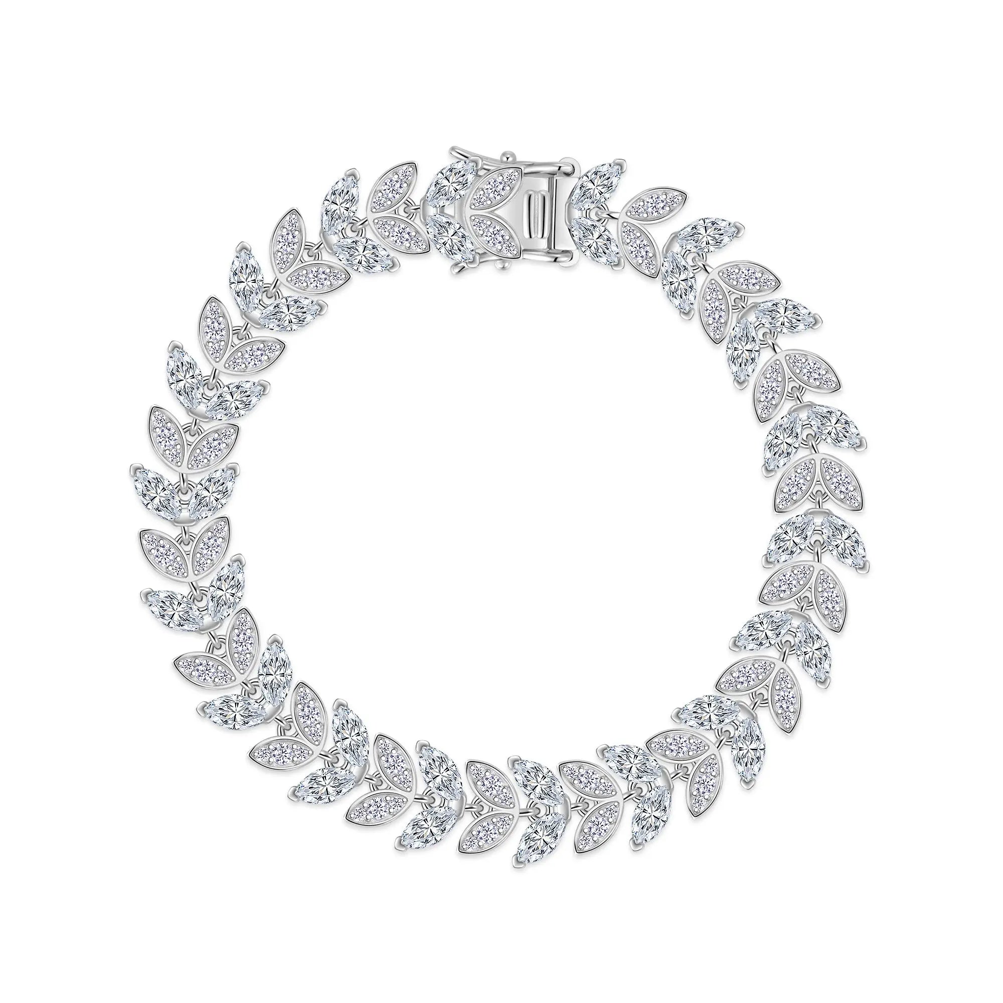 A Luxurious And Fashionable Minimalist Jewelry Bracelet Featuring Top-quality Moissanite, Made Of S925 Silver Electroplated With Platinum. - N&P Colletion
