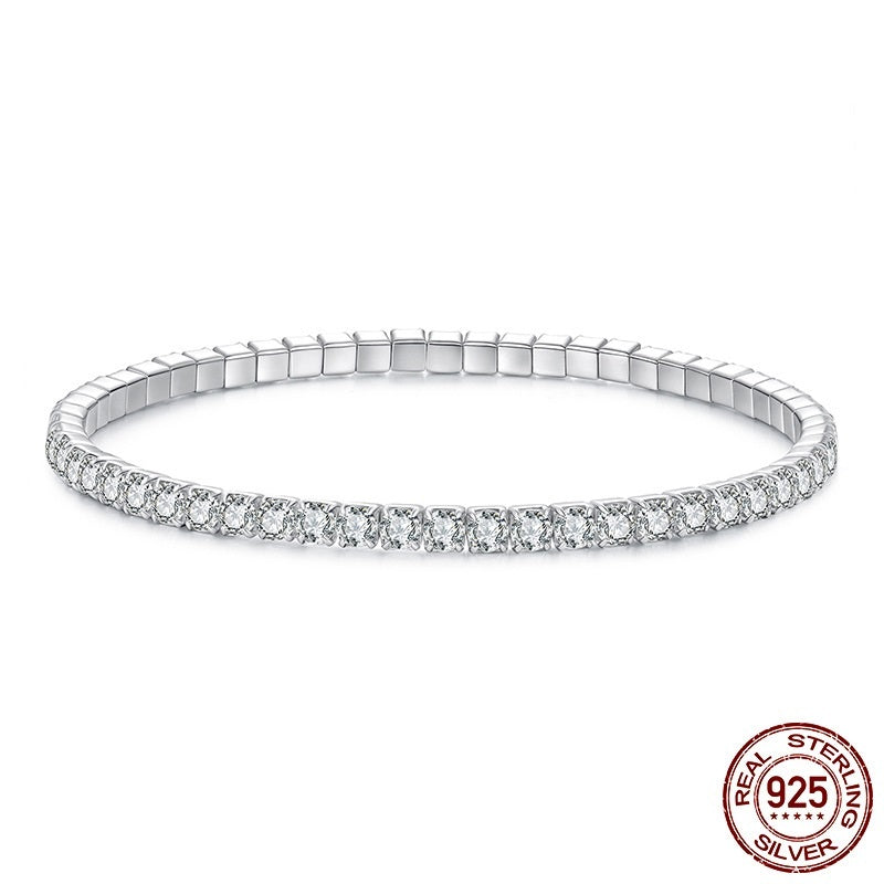 Light Luxury Full Diamond S925 Sterling Silver Bracelet Fashion High Sense