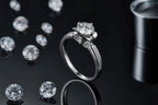 1-carat Luxury And Fashionable Light Luxury Jewelry Silver Ring Set With Top-quality Moissanite, S925 Silver Plated Platinum NP Collection
