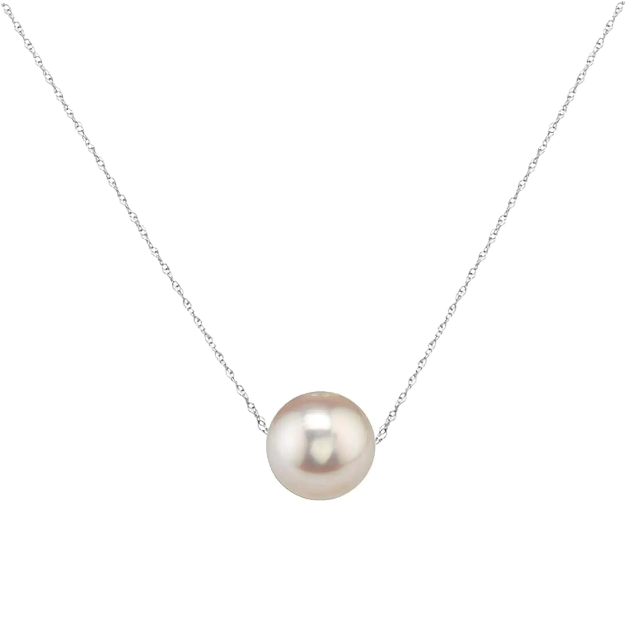 Freshwater Cultured Floating Pearl Tin Cup Chain Necklace