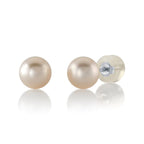 THE PEARL SOURCE 6.0-6.5mm White Japanese Akoya Real Pearl Earrings for Women - 14k Gold Stud Pearl Earrings | Hypoallergenic Earrings with Genuine Cultured Pearls