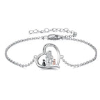 YFN Cat Bracelets Sterling Silver Adjustable Animal Bracelet Jewelry Gifts for Women 7"+2".