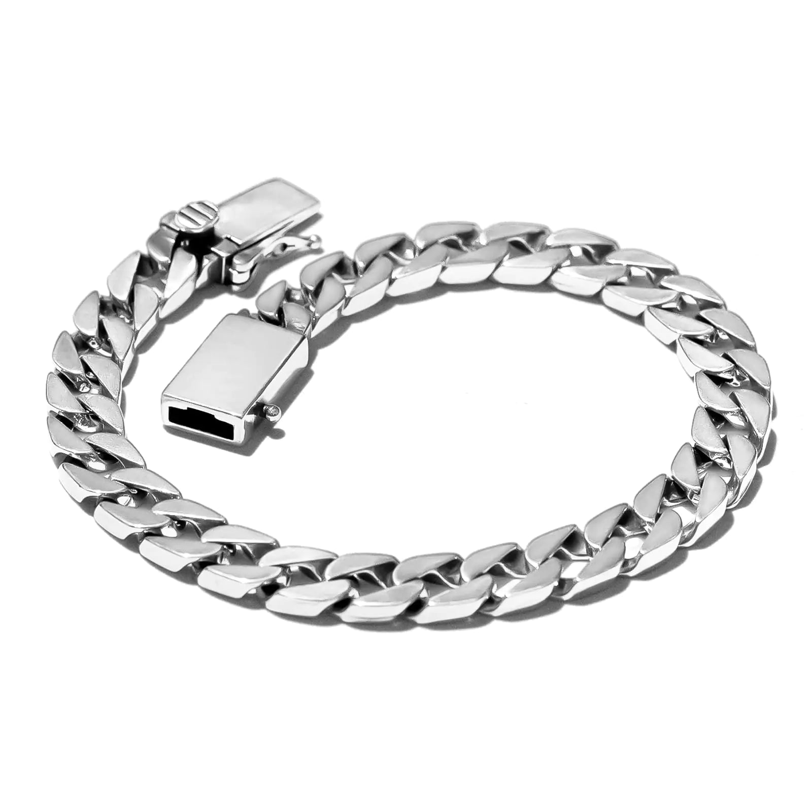 Solid 925 Sterling Silver Chain Bracelet For Men