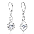 WASEE April Birthstone Earrings 925 Sterling Silver Cubic Zircon Dangle Drop Leverback Earrings for Women Birthday Mothers Day Anniversary Christmas Earrings Jewelry for Women