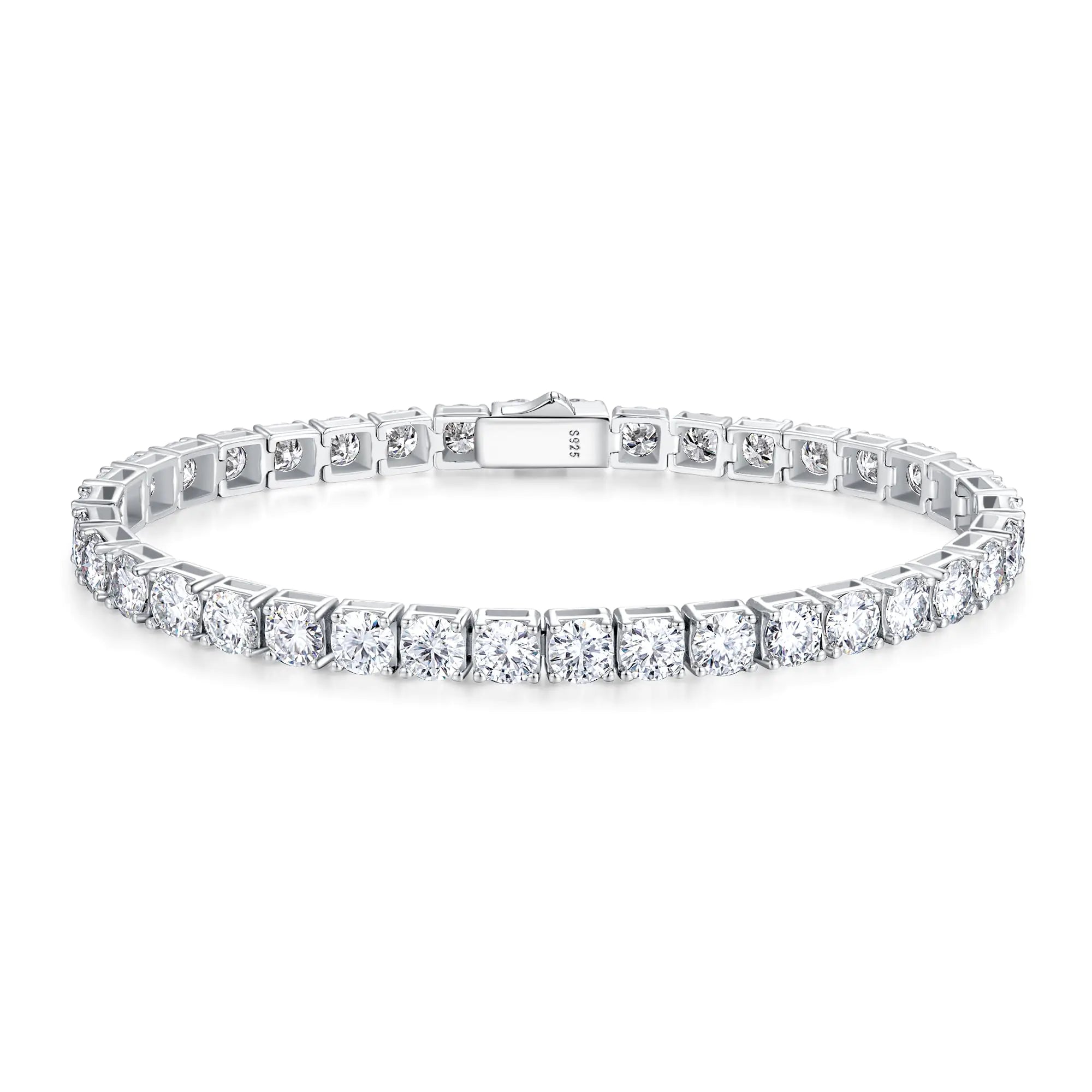 Moissanite Tennis Bracelet 7.5" 18 CT Lab Created Diamond Bracelets 925 Sterling Silver