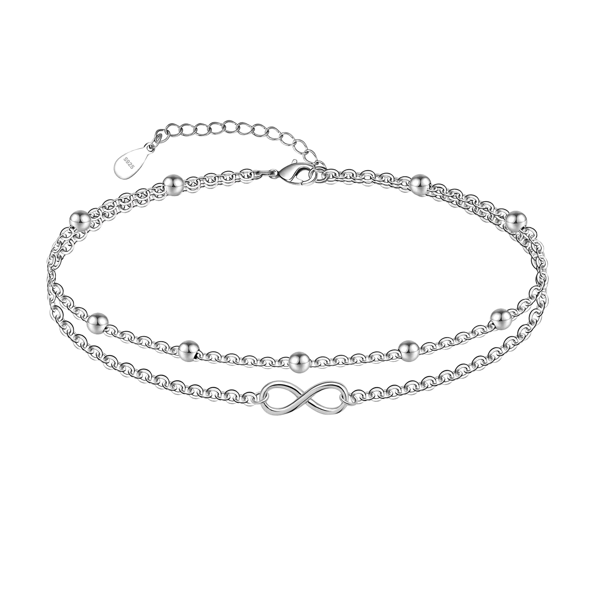 Infinity Anklet 925 Sterling Silver