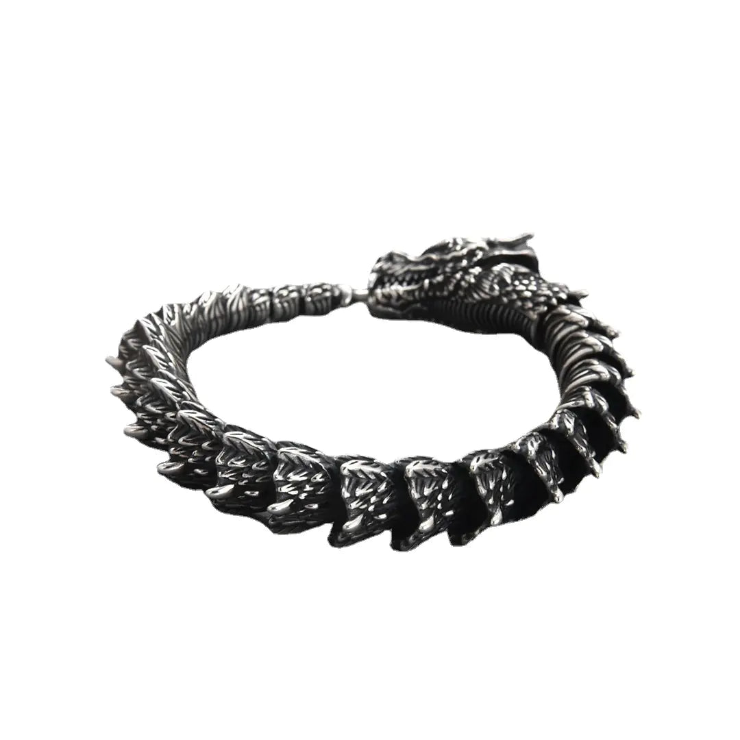 Handmade Retro Dragon Head Bracelet for Men